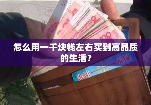 怎么用一千块钱左右买到高品质的生活？