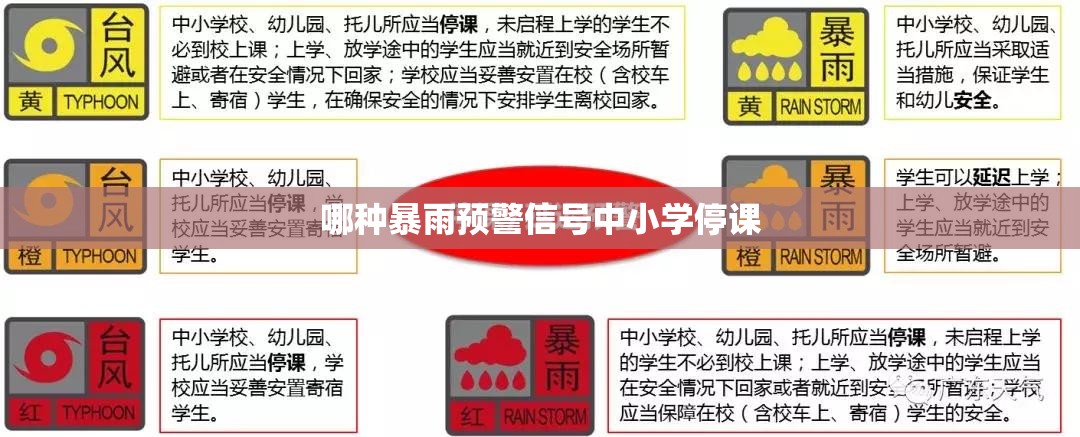 哪种暴雨预警信号中小学停课