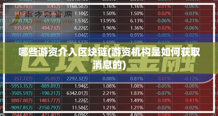 哪些游资介入区块链(游资机构是如何获取消息的)