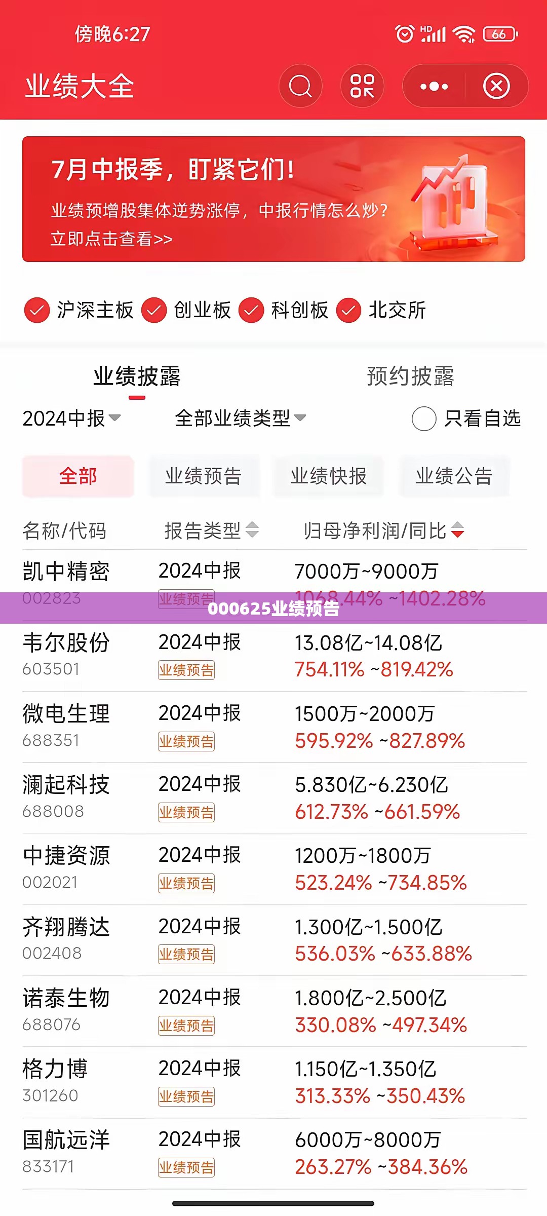 000625业绩预告