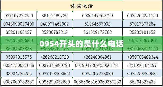 0954开头的是什么电话