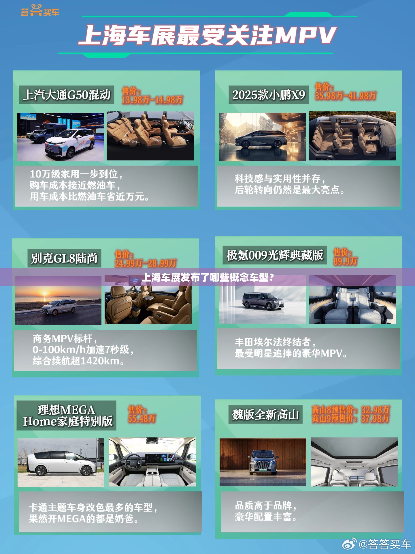上海车展发布了哪些概念车型？