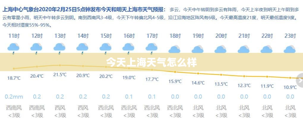 今天上海天气怎么样