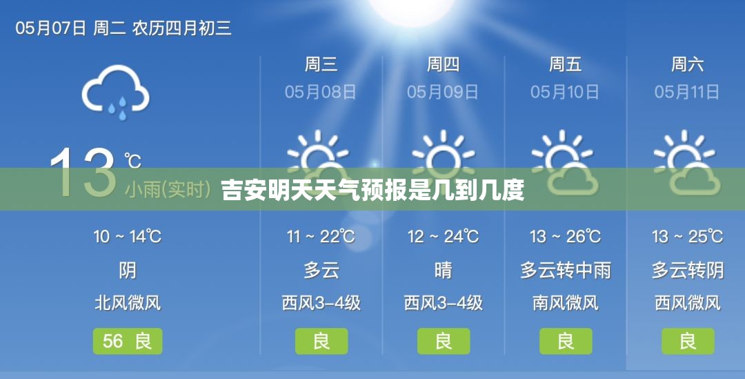 吉安明天天气预报是几到几度 吉安明天天气预报是几到几度