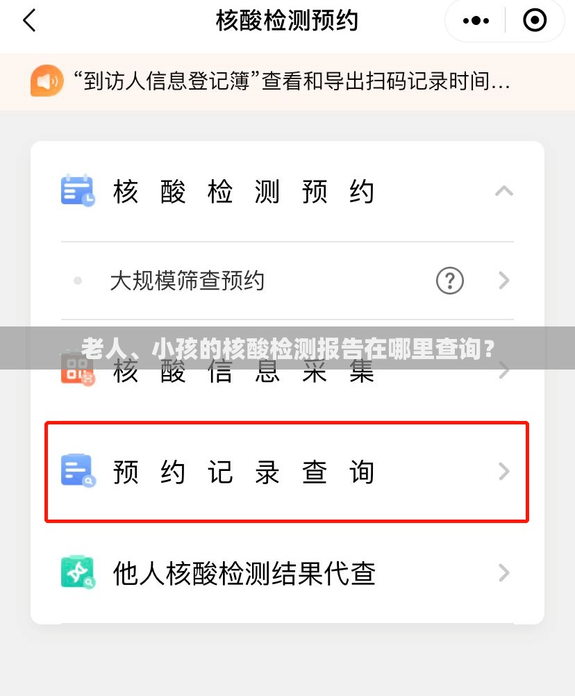老人	、小孩的核酸检测报告在哪里查询？